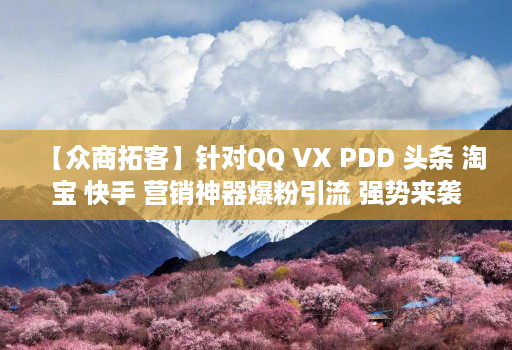 【众商拓客】针对QQ VX PDD 头条 淘宝 快手 营销神器爆粉引流 强势来袭