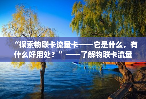 “探索物联卡流量卡——它是什么,有什么好用处?”——了解物联卡流量卡的应用和可能性