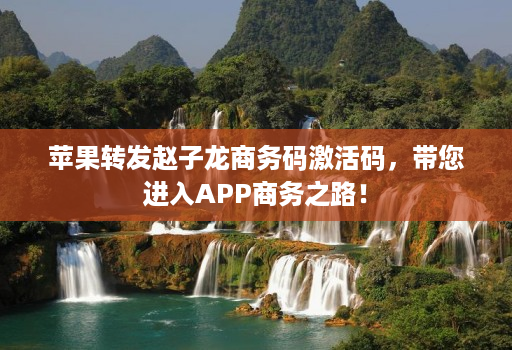 苹果转发赵子龙商务码激活码,带您进入APP商务之路!