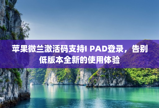 苹果微兰激活码支持I PAD登录,告别低版本全新的使用体验