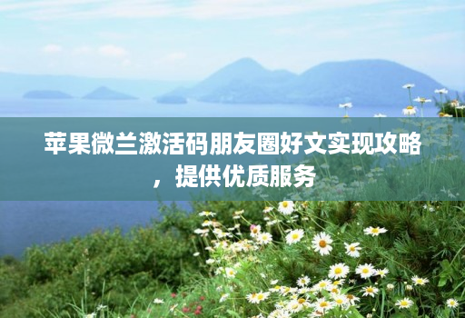 苹果微兰激活码朋友圈好文实现攻略,提供优质服务