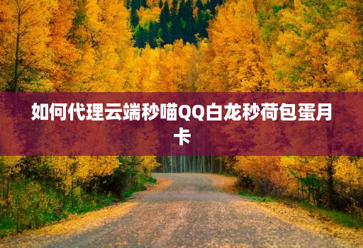 如何代理云端秒喵QQ白龙秒荷包蛋月卡 如何代理云端秒喵QQ白龙秒荷包蛋月卡