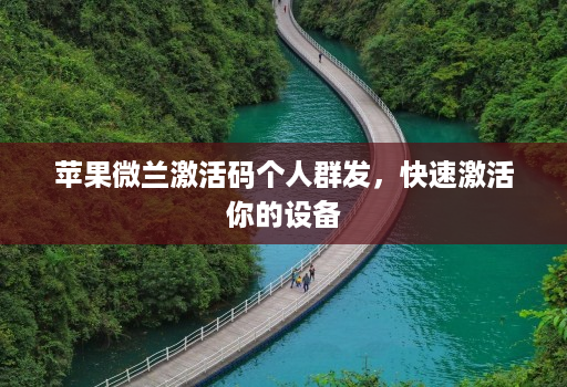 苹果微兰激活码个人群发,快速激活你的设备