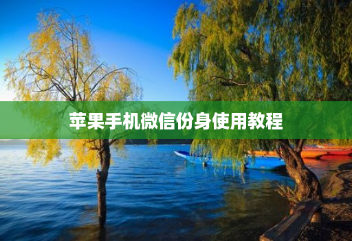 苹果手机微信份身使用教程