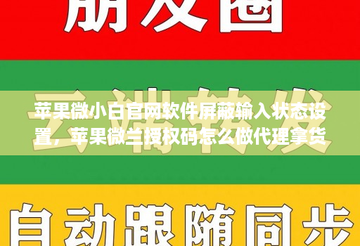 苹果微小白官网软件屏蔽输入状态设置,苹果微兰授权码怎么做代理拿货