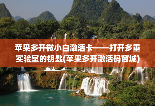 苹果多开微小白激活卡——打开多重实验室的钥匙(苹果多开激活码商城)