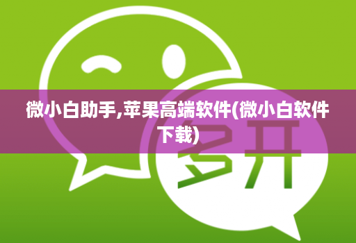 微小白助手,苹果高端软件(微小白软件下载)