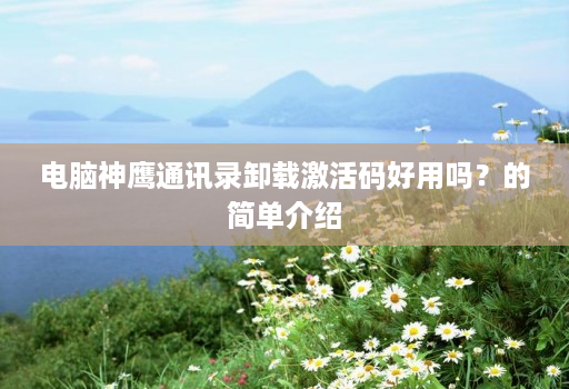 电脑神鹰通讯录卸载激活码好用吗?的简单介绍