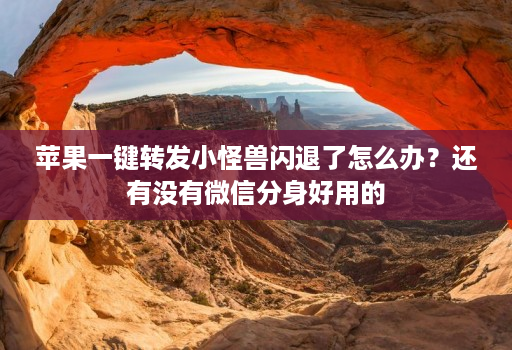 苹果一键转发小怪兽闪退了怎么办?还有没有微信分身好用的