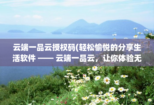 云端一品云授权码(轻松愉悦的分享生活软件 —— 云端一品云,让你体验无限乐趣!)