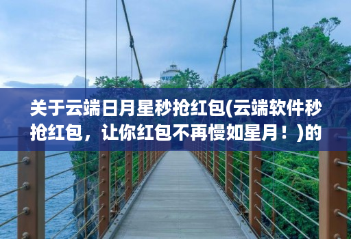 关于云端日月星秒抢红包(云端软件秒抢红包,让你红包不再慢如星月!)的信息