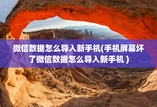 微信数据怎么导入新手机(手机屏幕坏了微信数据怎么导入新手机 )