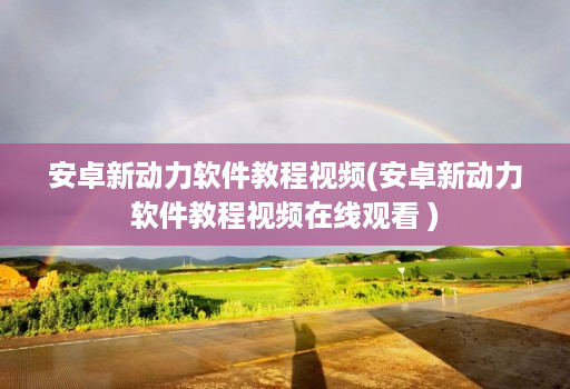 安卓新动力软件教程视频(安卓新动力软件教程视频在线观看 )