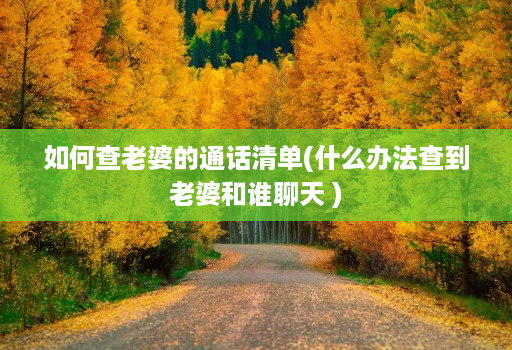 如何查老婆的通话清单(什么办法查到老婆和谁聊天 ) 如何查老婆的通话清单(什么办法查到老婆和谁聊天 )
