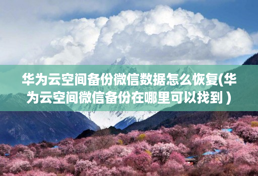 华为云空间备份微信数据怎么恢复(华为云空间微信备份在哪里可以找到 )