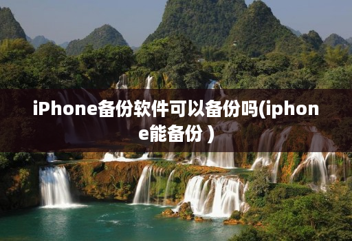 iPhone备份软件可以备份吗(iphone能备份 )
