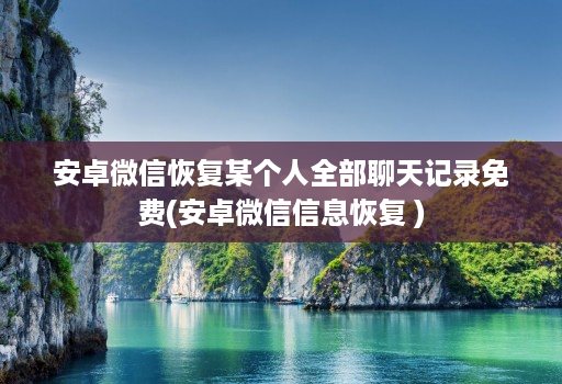 安卓微信恢复某个人全部聊天记录免费(安卓微信信息恢复 )