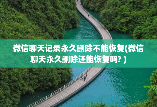 微信聊天记录永久删除不能恢复(微信聊天永久删除还能恢复吗? )