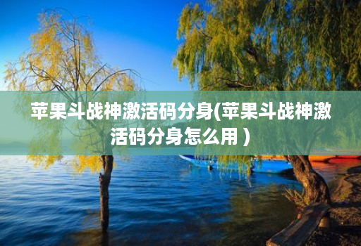 苹果斗战神激活码分身(苹果斗战神激活码分身怎么用 )