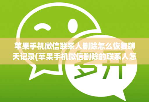 苹果手机微信联系人删除怎么恢复聊天记录(苹果手机微信删除的联系人怎么恢复 )