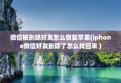 微信被删除好友怎么恢复苹果(iphone微信好友删除了怎么找回来 ) 微信被删除好友怎么恢复苹果(iphone微信好友删除了怎么找回来 )