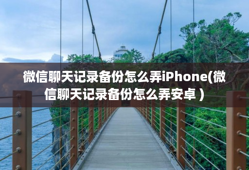 微信聊天记录备份怎么弄iPhone(微信聊天记录备份怎么弄安卓 )