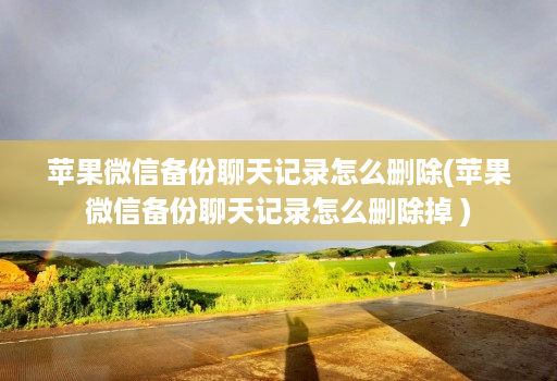 苹果微信备份聊天记录怎么删除(苹果微信备份聊天记录怎么删除掉 )