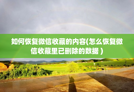 如何恢复微信收藏的内容(怎么恢复微信收藏里已删除的数据 )