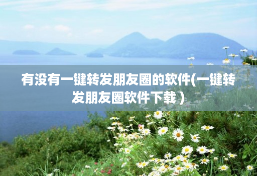有没有一键转发朋友圈的软件(一键转发朋友圈软件下载 )