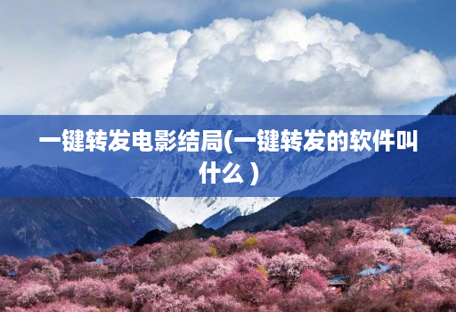 一键转发电影结局(一键转发的软件叫什么 )