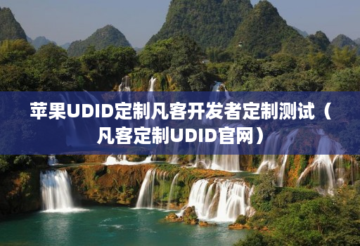 苹果UDID定制凡客开发者定制测试（凡客定制UDID官网）