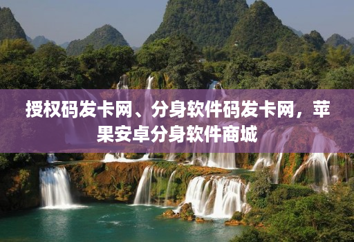 授权码发卡网、分身软件码发卡网,苹果安卓分身软件商城
