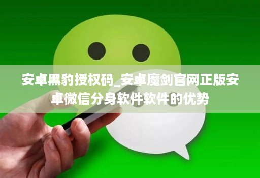 安卓黑豹授权码_安卓魔剑官网正版安卓微信分身软件软件的优势